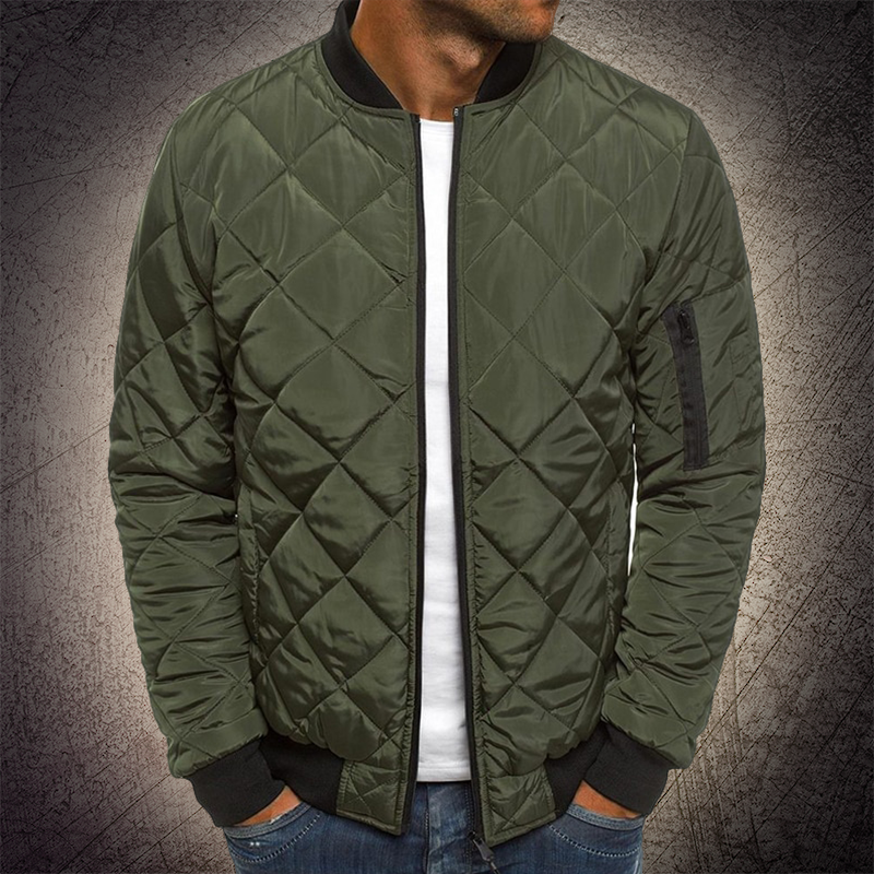 Street-Wave Adam Quilted Lightweight Bomber Jacket For Men Quilt Detailing
