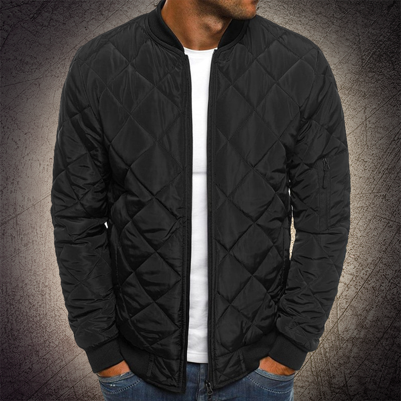 Street-Wave Adam Quilted Lightweight Bomber Jacket For Men Quilt Detailing