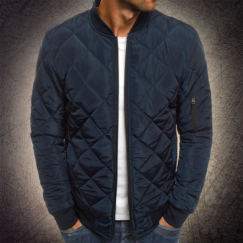 Street-Wave Adam Quilted Lightweight Bomber Jacket For Men Quilt Detailing