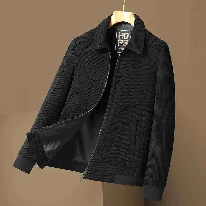 Street-Wave Tom Corduroy Jacket for Men Premium Corduroy Fabric Turn Down Collar Tailored Fit