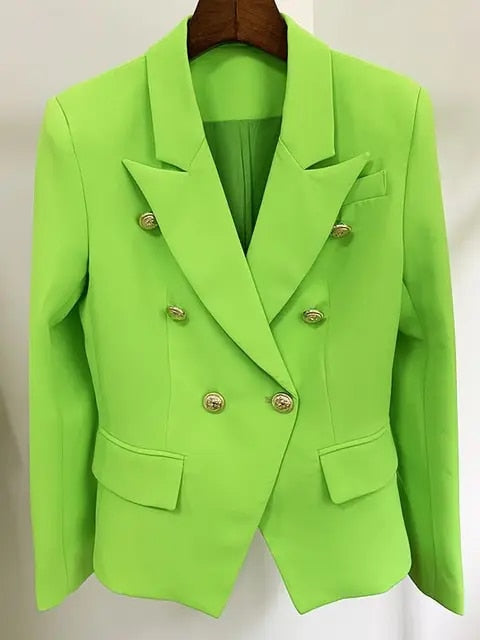 Women Blazer Navy Double Breasted Gold Button Elegance By Street-Wave For Professionals