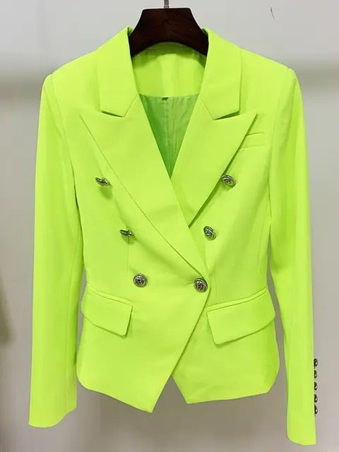 Women Blazer Navy Double Breasted Gold Button Elegance By Street-Wave For Professionals