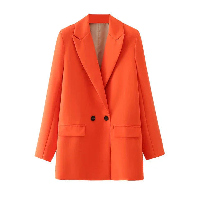 Street-Wave Women's Blazer Tailored Pink Officewear With Vintage Charm For Professional Women