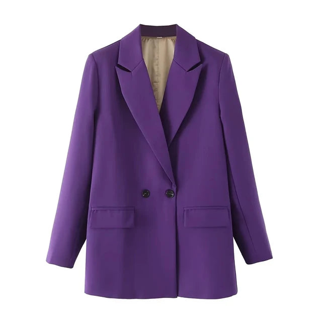 Street-Wave Women's Blazer Tailored Pink Officewear With Vintage Charm For Professional Women