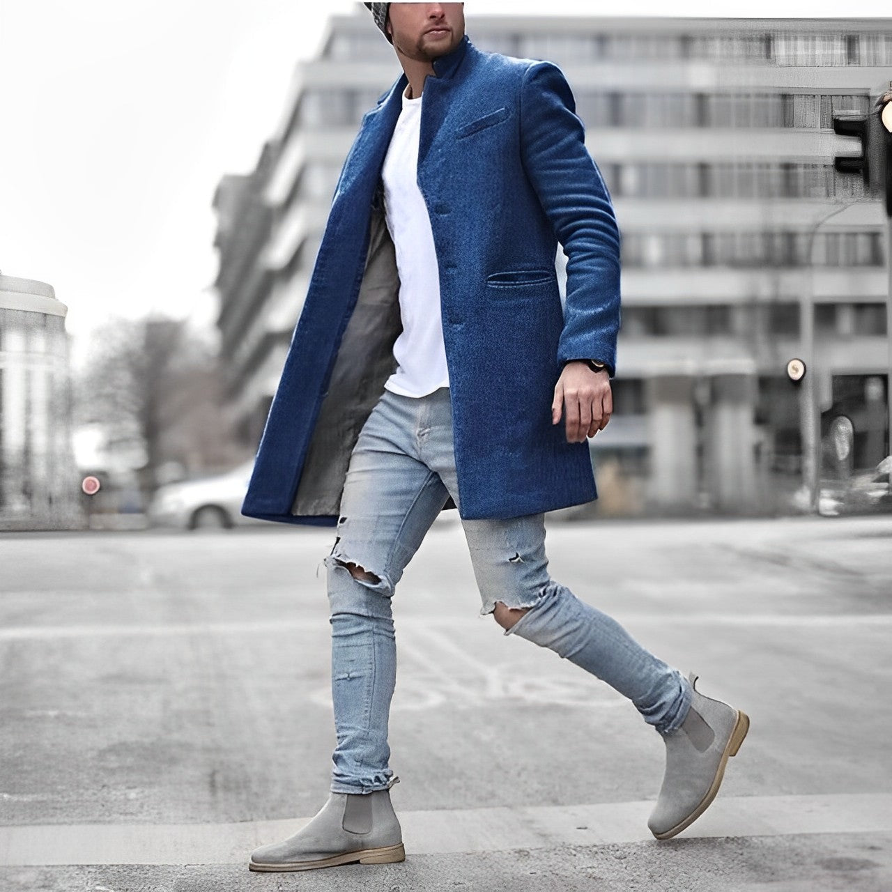Streetwave Mens Premium Long Coat Warm Winter Overcoat With Stylish Design For Modern Men