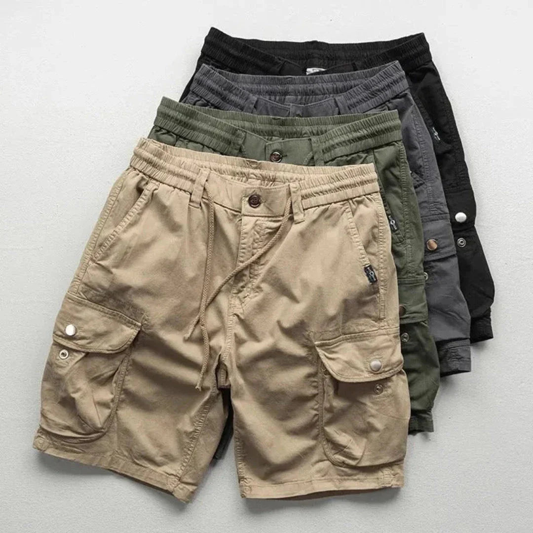 Trent Outdoor Cargo Shorts For Men With Elastic Waist And Breathable Cotton Versatile Hiking Travel Shorts