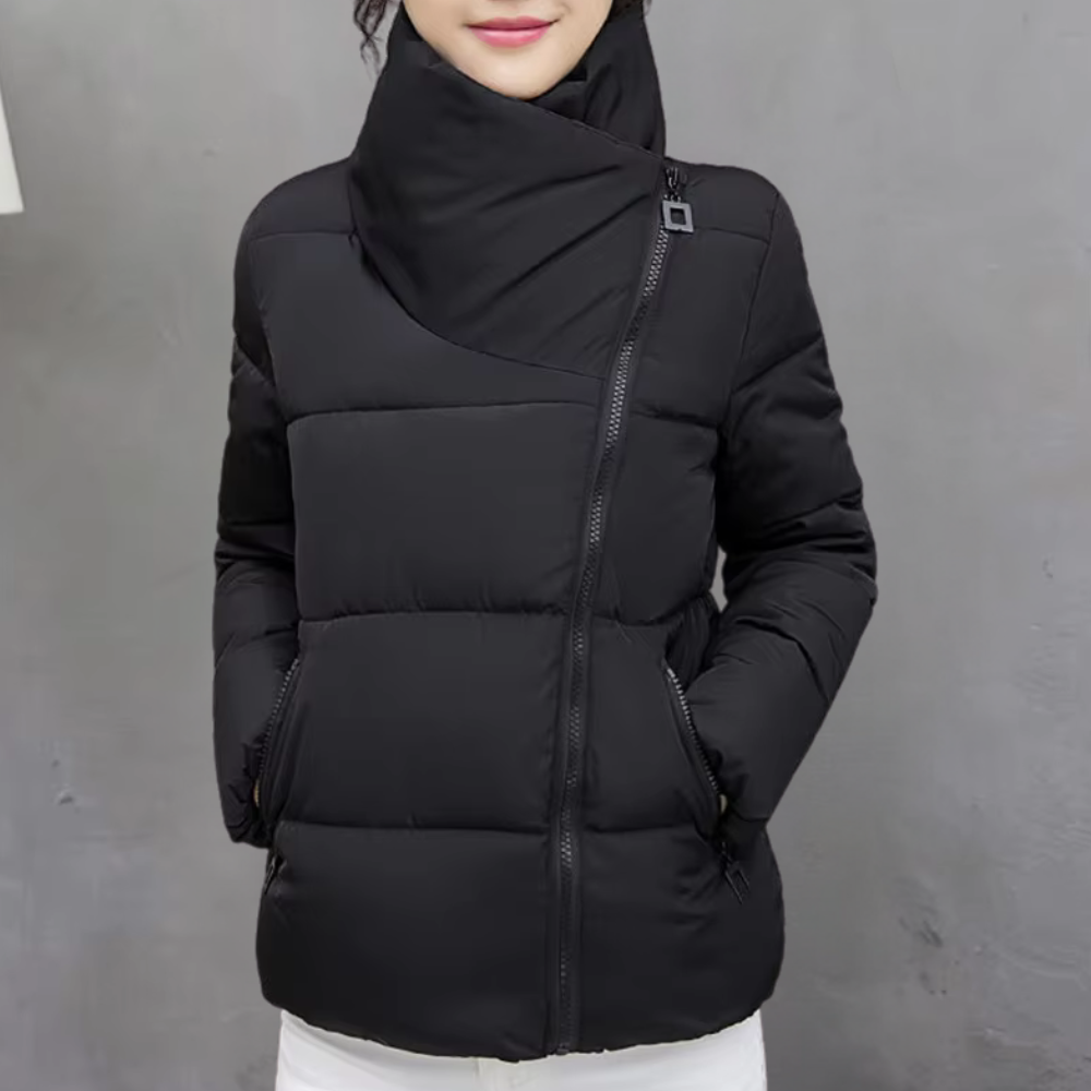 Street-Wave Women's Puffer Jacket With Warmth Insulation, Trendy Winter Coat For Everyday Cold Weather