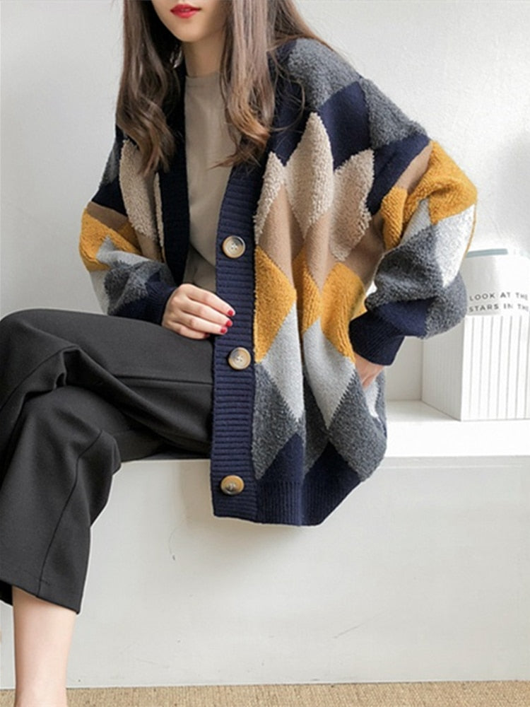 Street Wave Cardigan Vest Cozy Warmth For Winter Wear Women Fashion Lovers Oversized Comfort