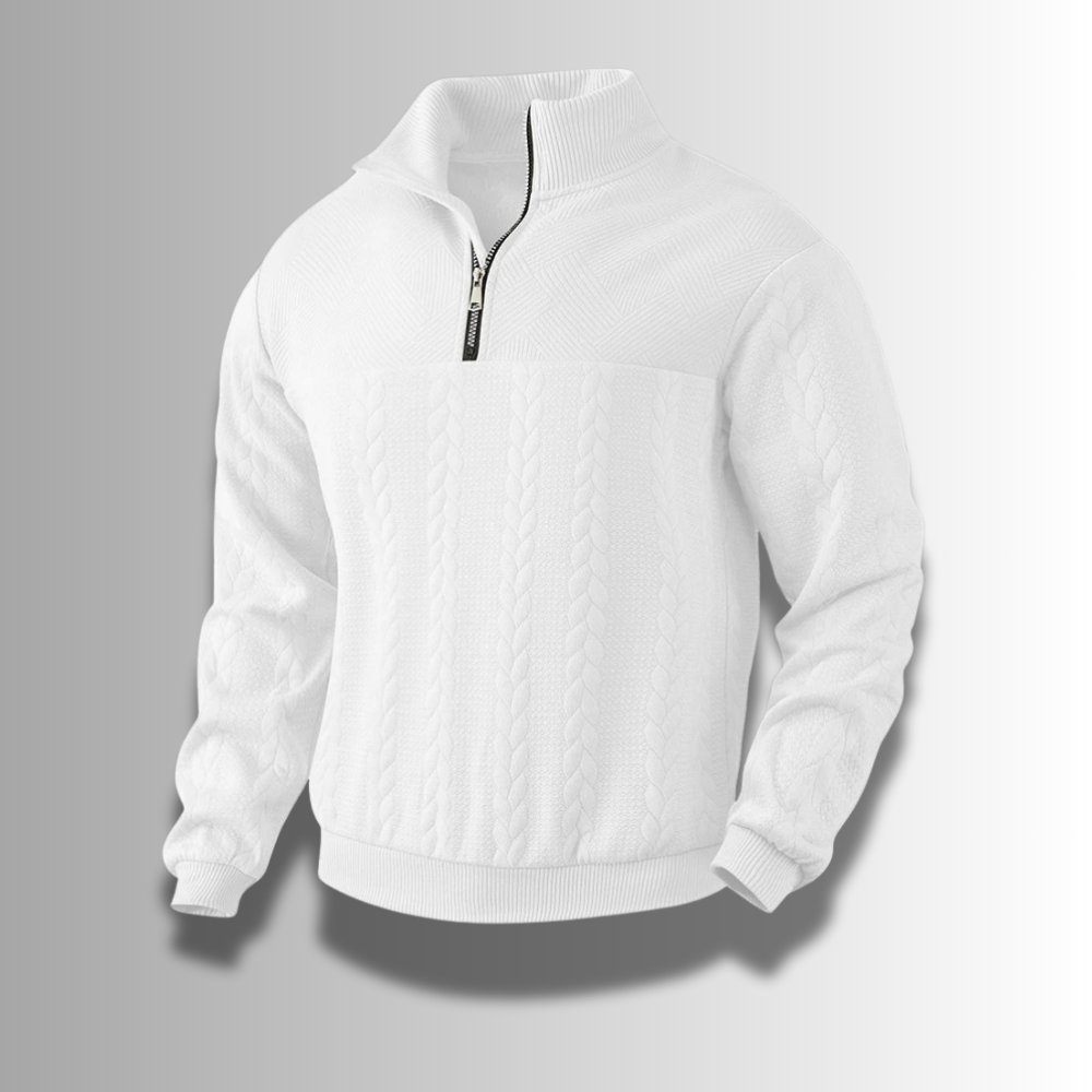 Merino Wool Quarter Zip Pullover For Men By Street Wave Premium Comfort For Office And Casual