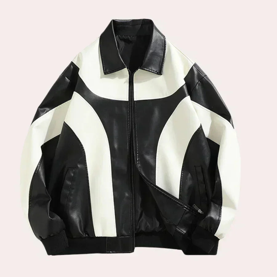 Street-Wave Modern Leather Look Zip Jacket For Men Premium Durable Everyday Style