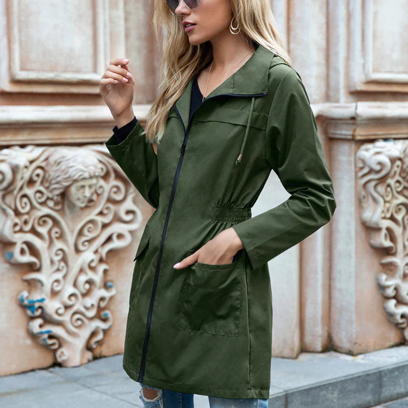 Street Wave Megan Womens Lightweight Drawstring Rain Jacket
