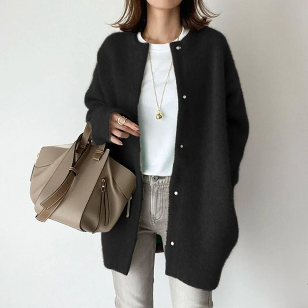 Street Wave Oversized Knit Cardigan Ultra Soft Cozy Warmth For Women Ideal Everyday Loungewear