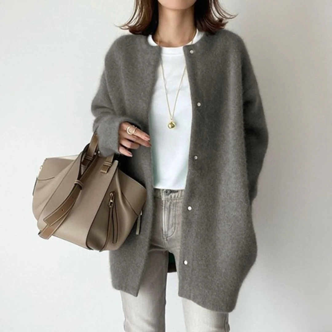 Street Wave Oversized Knit Cardigan Ultra Soft Cozy Warmth For Women Ideal Everyday Loungewear