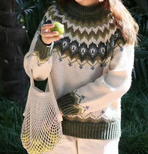 Street Wave Nordic Knit Sweater for Women Cozy Warmth and Timeless Nordic Style Everyday Comfort