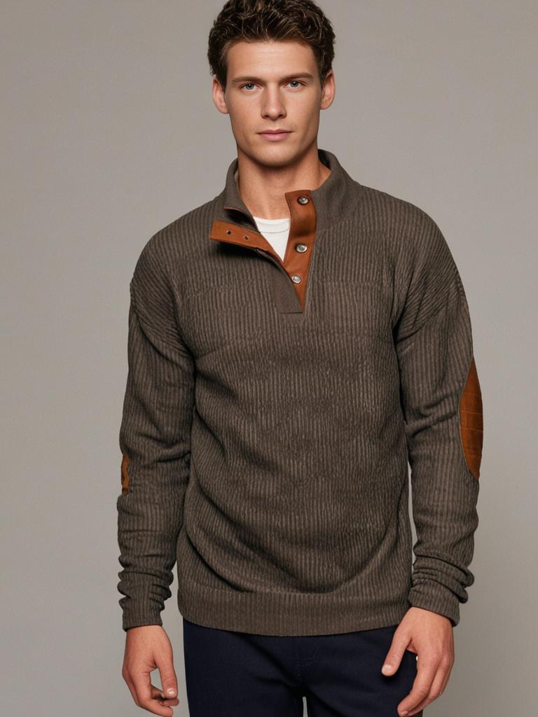 Streetwave Classic Mens Ribbed Knit Pullover For Timeless Comfort And Everyday Style