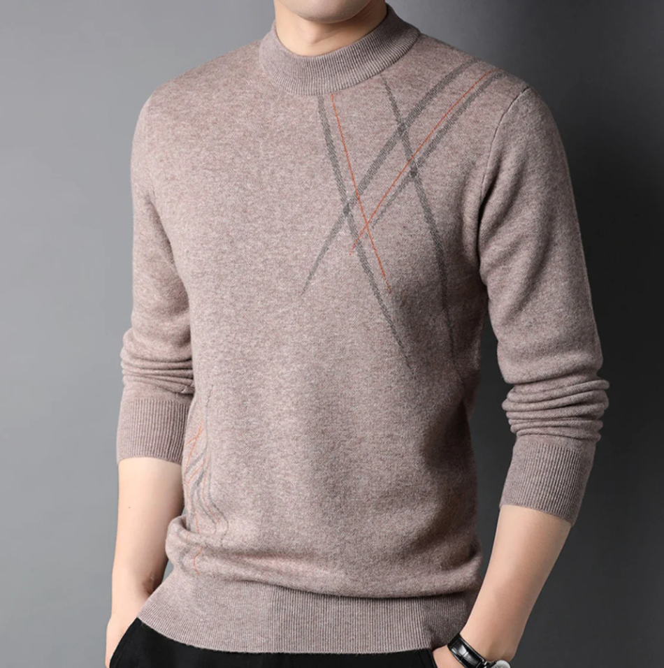 Street-Wave Men's Crew Neck Sweater With Premium Knit, Elegant Timeless Design For Stylish Everyday Wear
