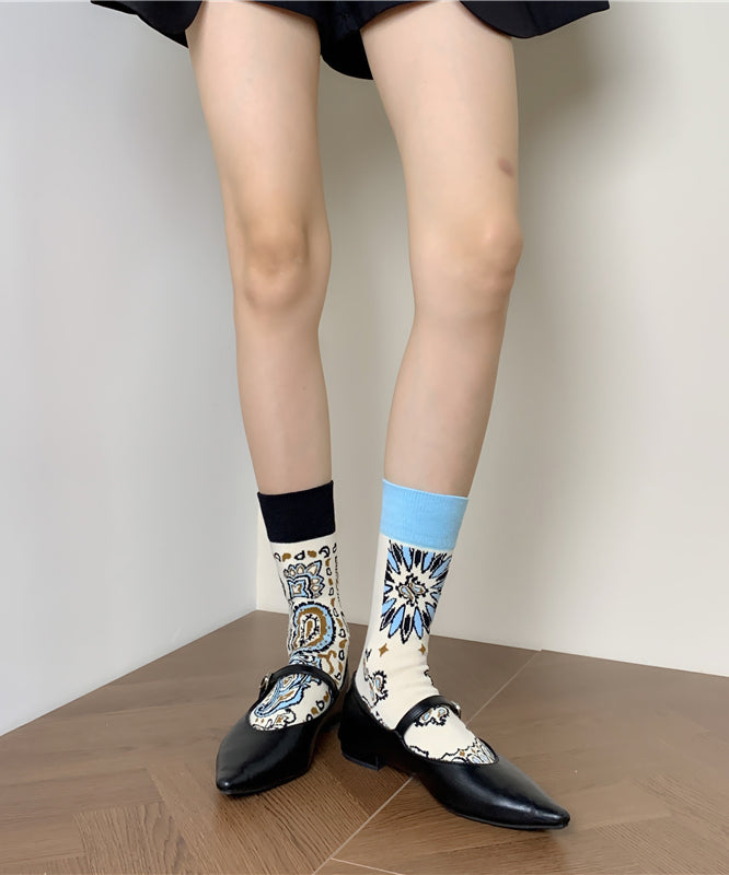 Chaussettes asymétriques uniques en coton jacquard asymétrique. - Street-Wave