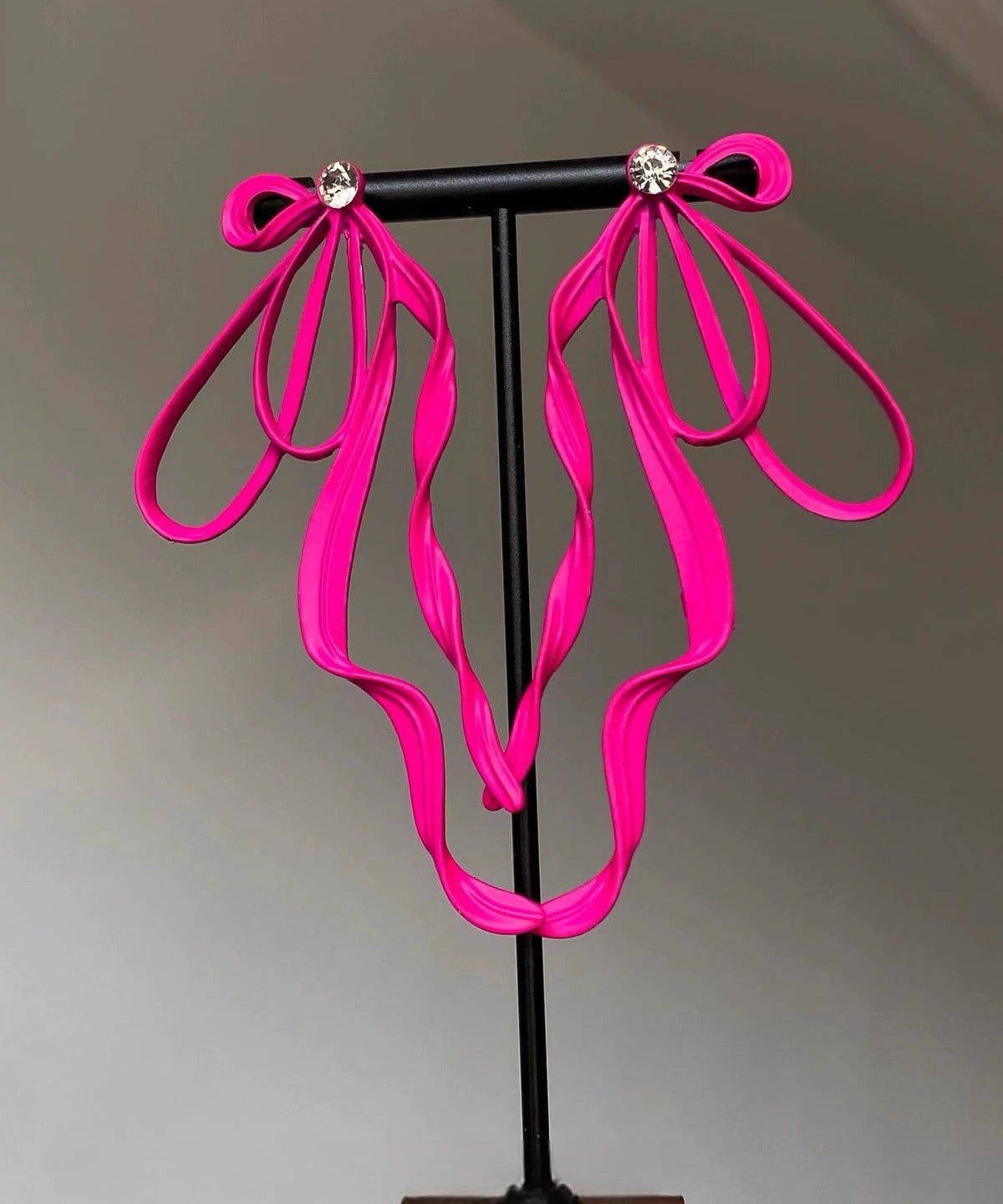 Boucles d'oreilles pendantes uniques en alliage de zircon rose - Street-Wave