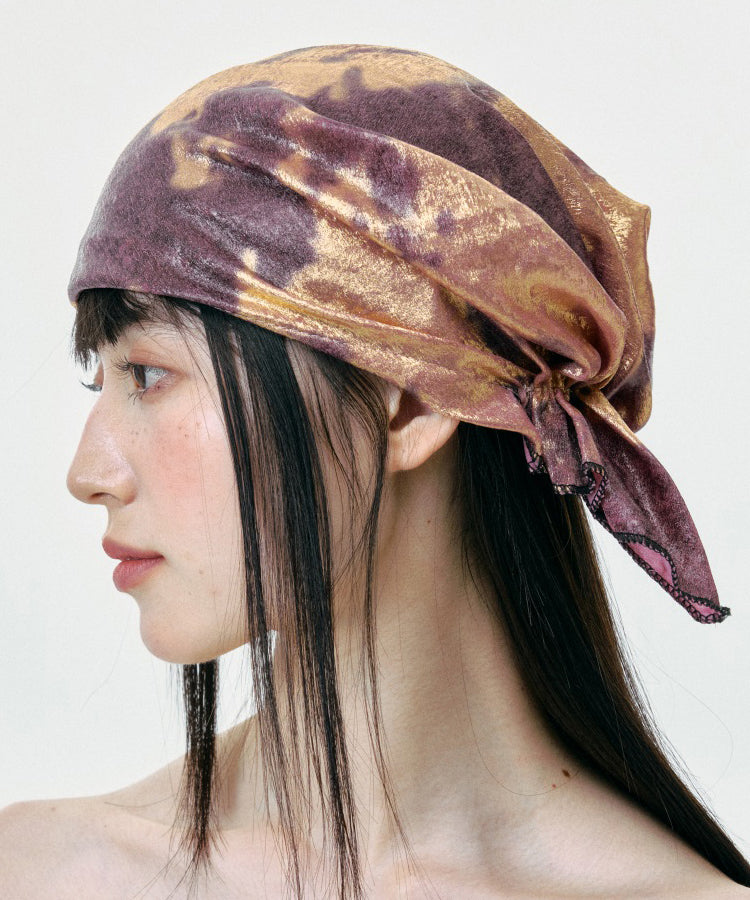Chapeau Bonnie unique à cintrage violet et doré, tie-dye - Street-Wave