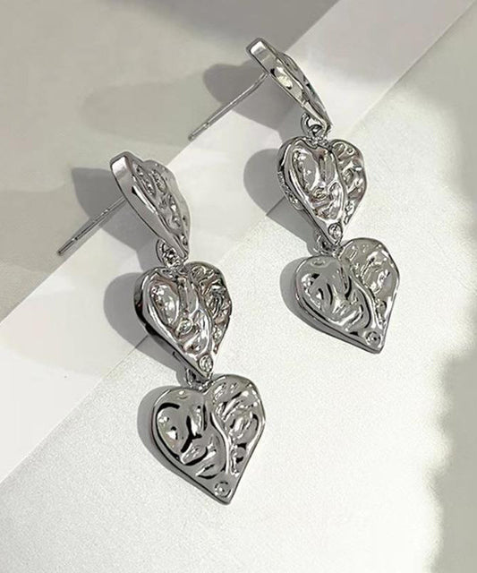 Boucles d'oreilles pendantes uniques en alliage de soie et métal Love - Street-Wave