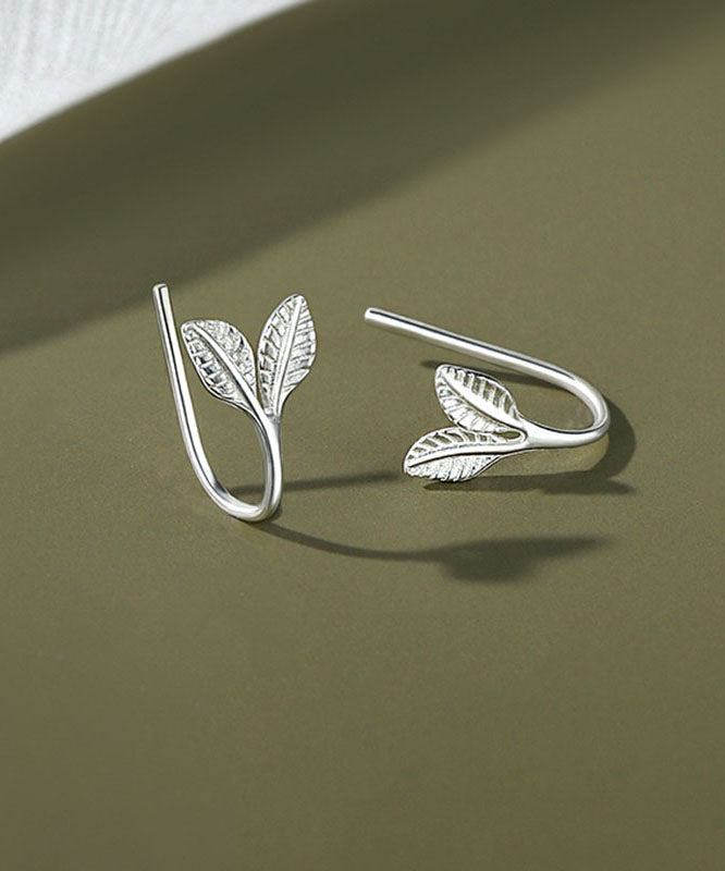 Boucles d'oreilles créoles uniques en argent sterling et soie, petites et tendres fleurs - Street-Wave