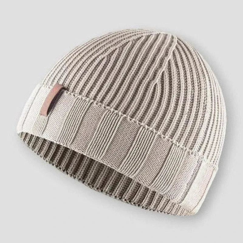 Waylynn Unisex Knitted Beanie Textured Rib Cotton Blend Lightweight Insulation