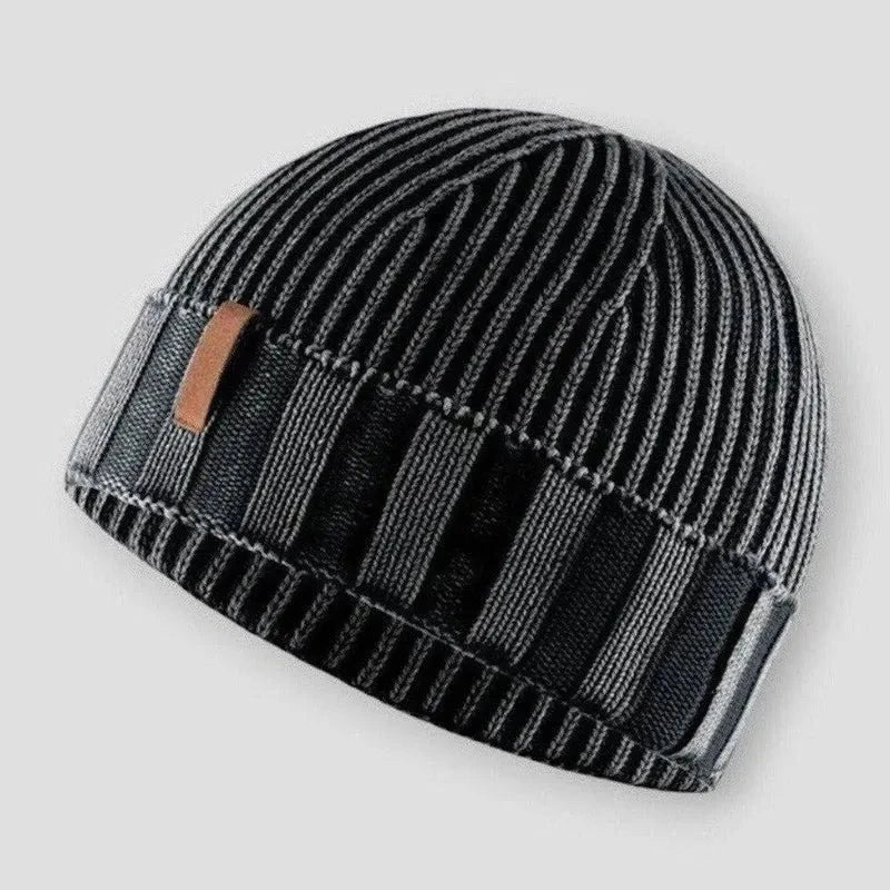 Waylynn Unisex Knitted Beanie Textured Rib Cotton Blend Lightweight Insulation