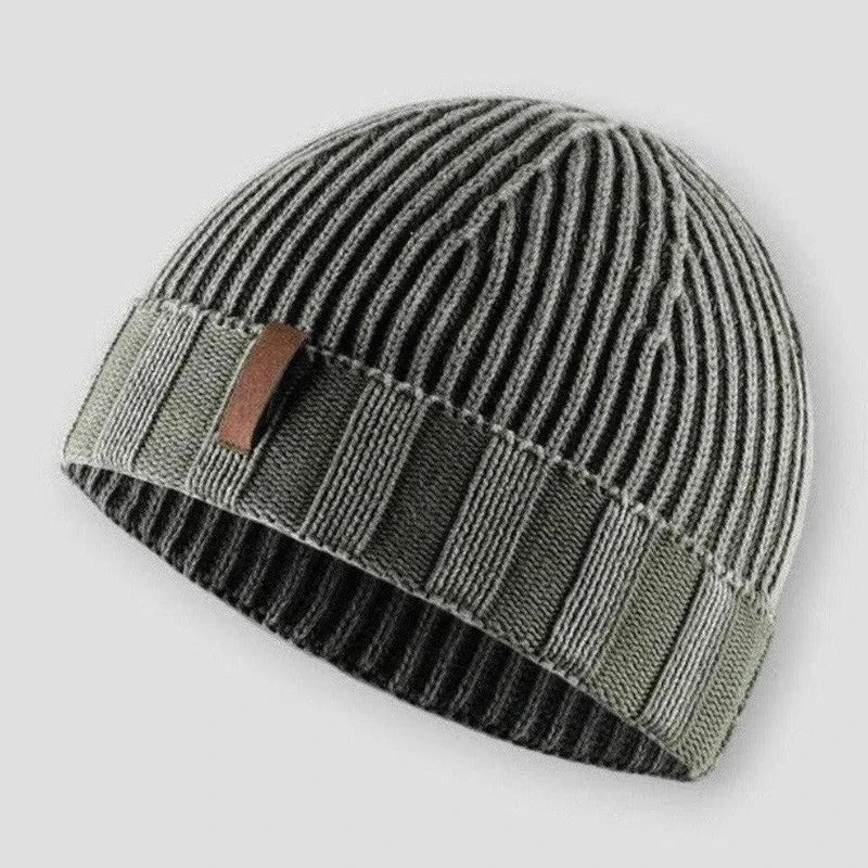 Waylynn Unisex Knitted Beanie Textured Rib Cotton Blend Lightweight Insulation
