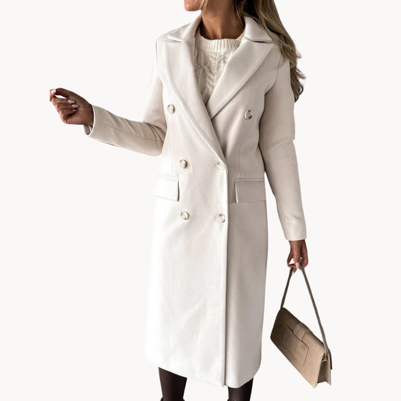 Street-wave Timeless Double-Breasted Womens Coat With Dual Button Closure For Elegant Everyday Style