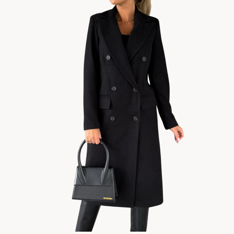 Street-wave Timeless Double-Breasted Womens Coat With Dual Button Closure For Elegant Everyday Style