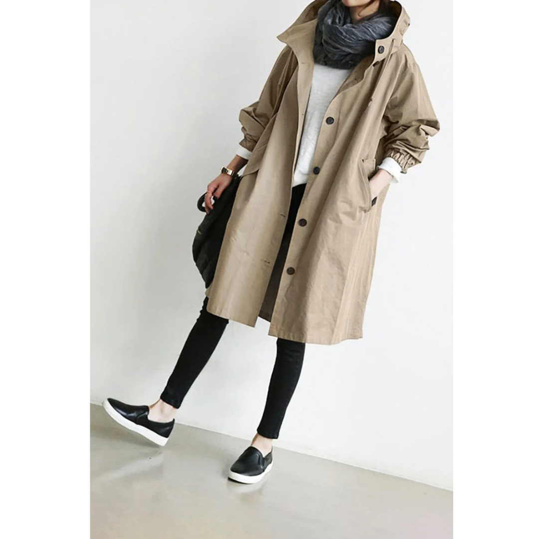 Street-Wave Waterproof Trench Coat For Women Lightweight Rainproof Outerwear With Elegant Silhouette