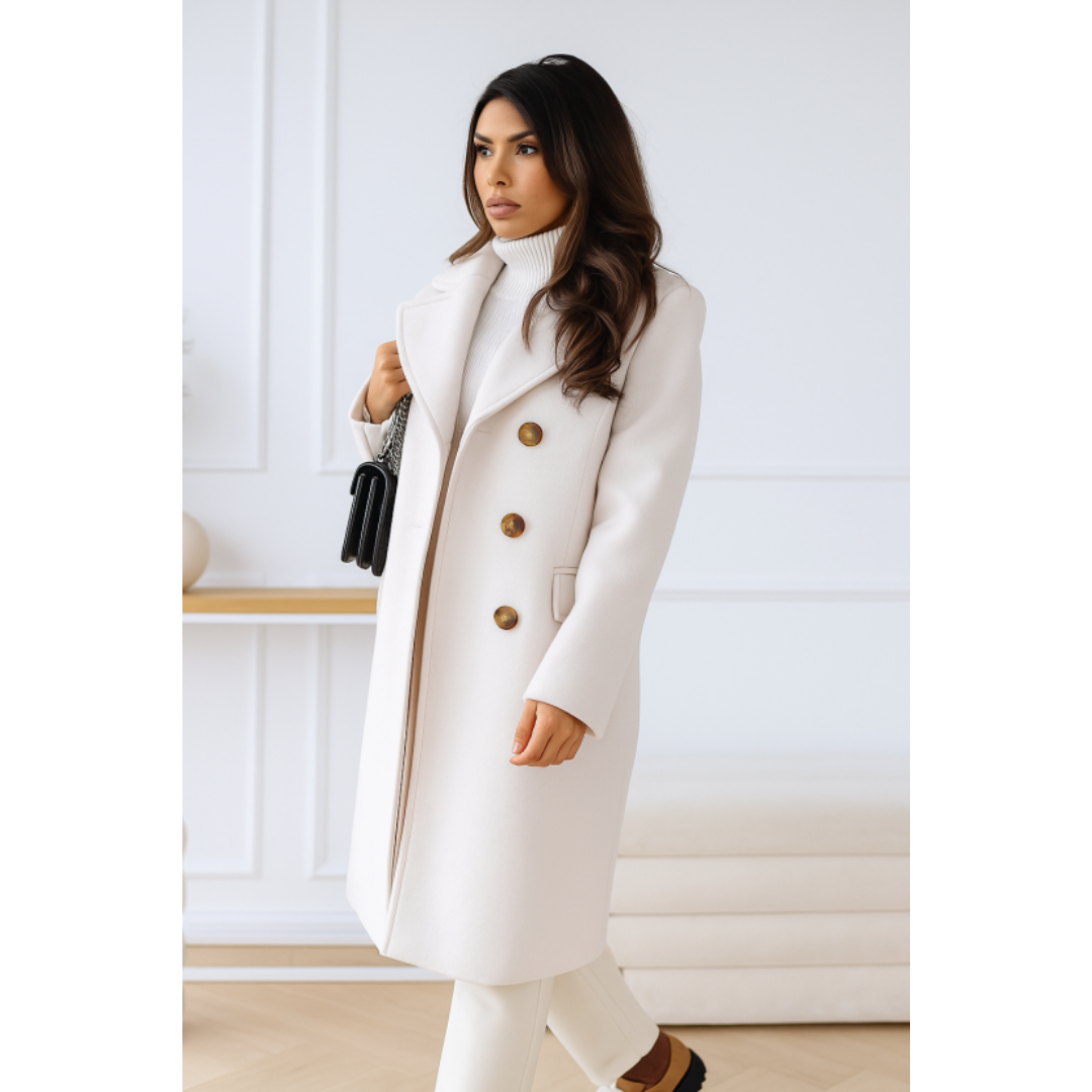 Streetwave Long Camel Coat For Women Double Breasted Wool Blend Warm Cozy Fit Chic Style