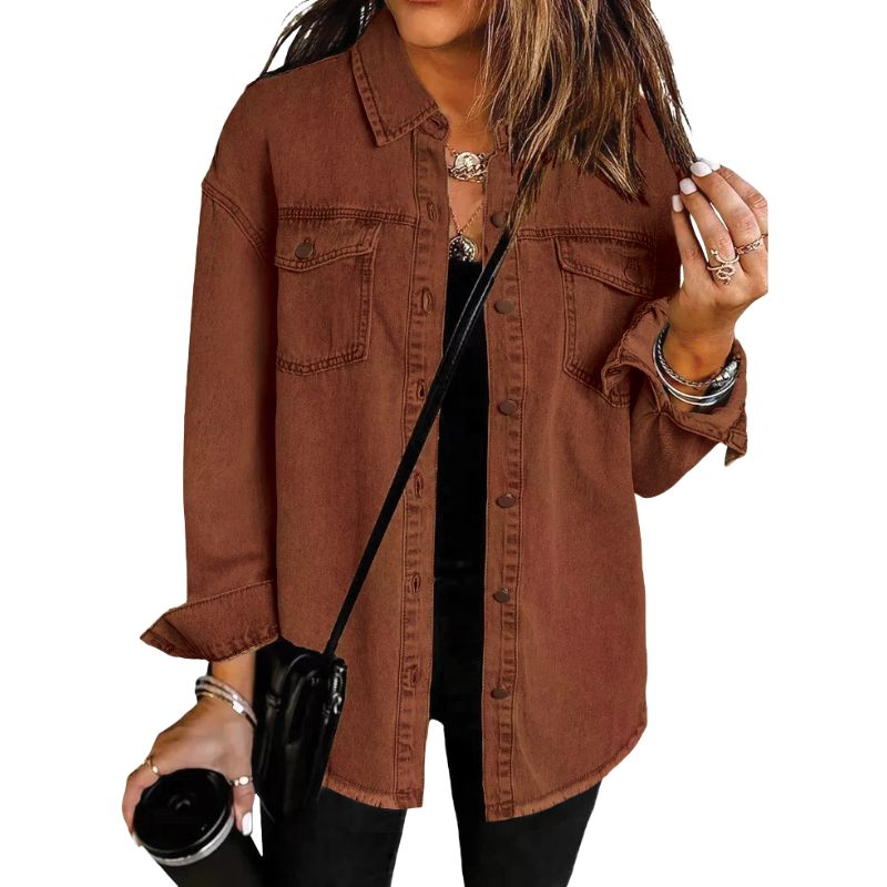 Street Wave Sophia Denim Shirt Jacket Unisex Layering