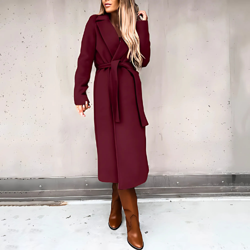 Street-Wave Sky Winter Coat For Women Elegant Long Wool Blend With Warmth And Flattering Silhouette