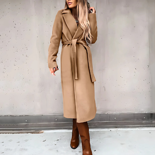 Street-Wave Sky Winter Coat For Women Elegant Long Wool Blend With Warmth And Flattering Silhouette