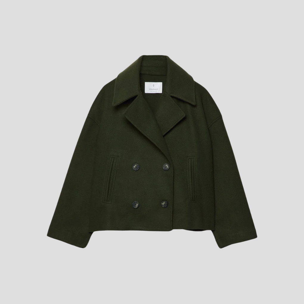 Street-Wave Double Breasted Short Coat For Women Elegant Timeless Retro Silhouette All Season