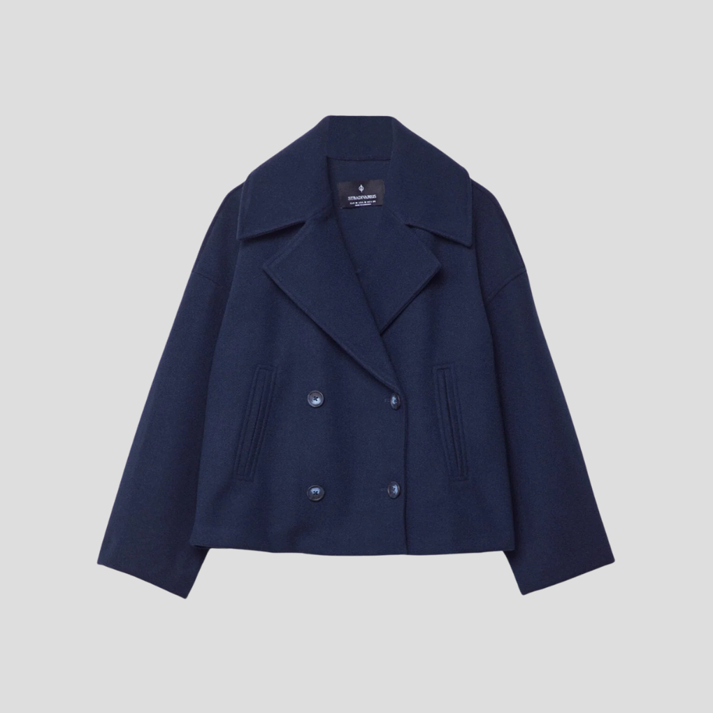 Street-Wave Double Breasted Short Coat For Women Elegant Timeless Retro Silhouette All Season