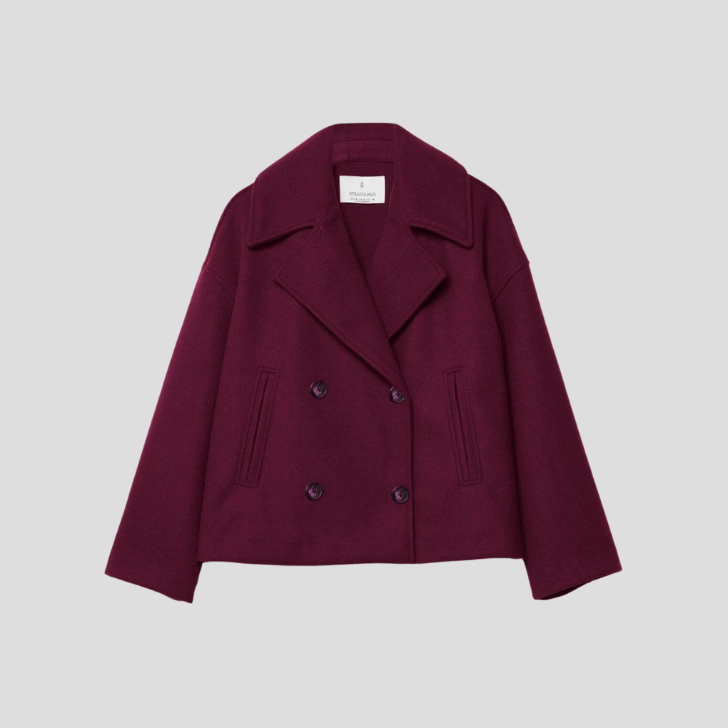 Street-Wave Double Breasted Short Coat For Women Elegant Timeless Retro Silhouette All Season