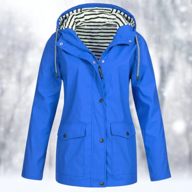Street-wave Womens Waterproof Hooded Winter Jacket With Striped Lining For All Weather Outdoor