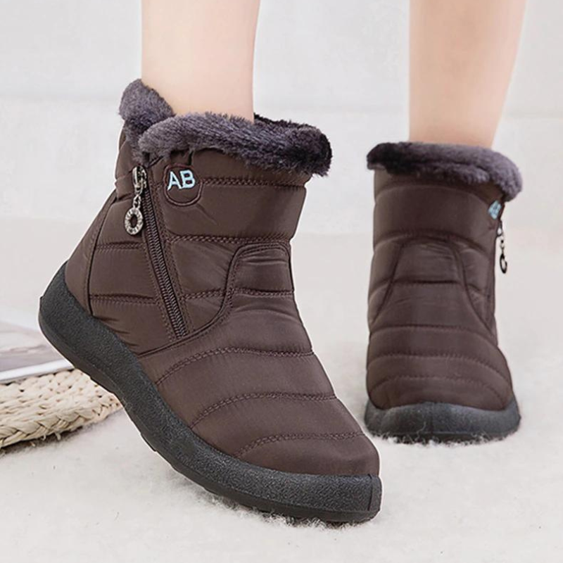 Street-Wave Women's Insulated Foot Warmer Boots with Plush Fur Lining and Side Zip