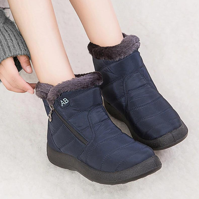Street-Wave Women's Insulated Foot Warmer Boots with Plush Fur Lining and Side Zip