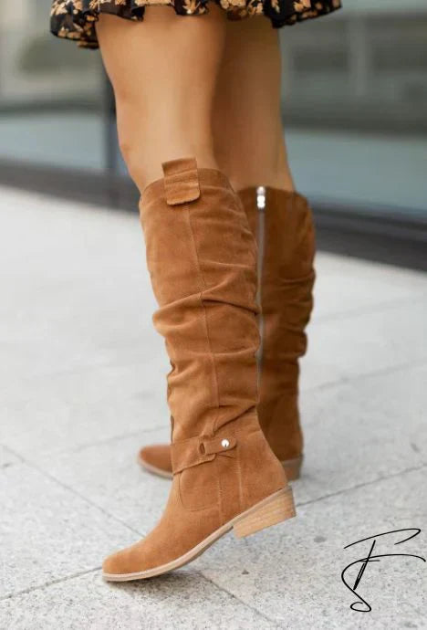 Street-wave Women's Suede Knee-High Boots for Casual Chic Comfort, Durable Design, Everyday Wear