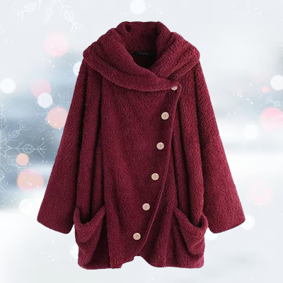 Street-wave Women's Teddy Coat Cozy Plush Button-Front Winter Jacket For Warmth And Style