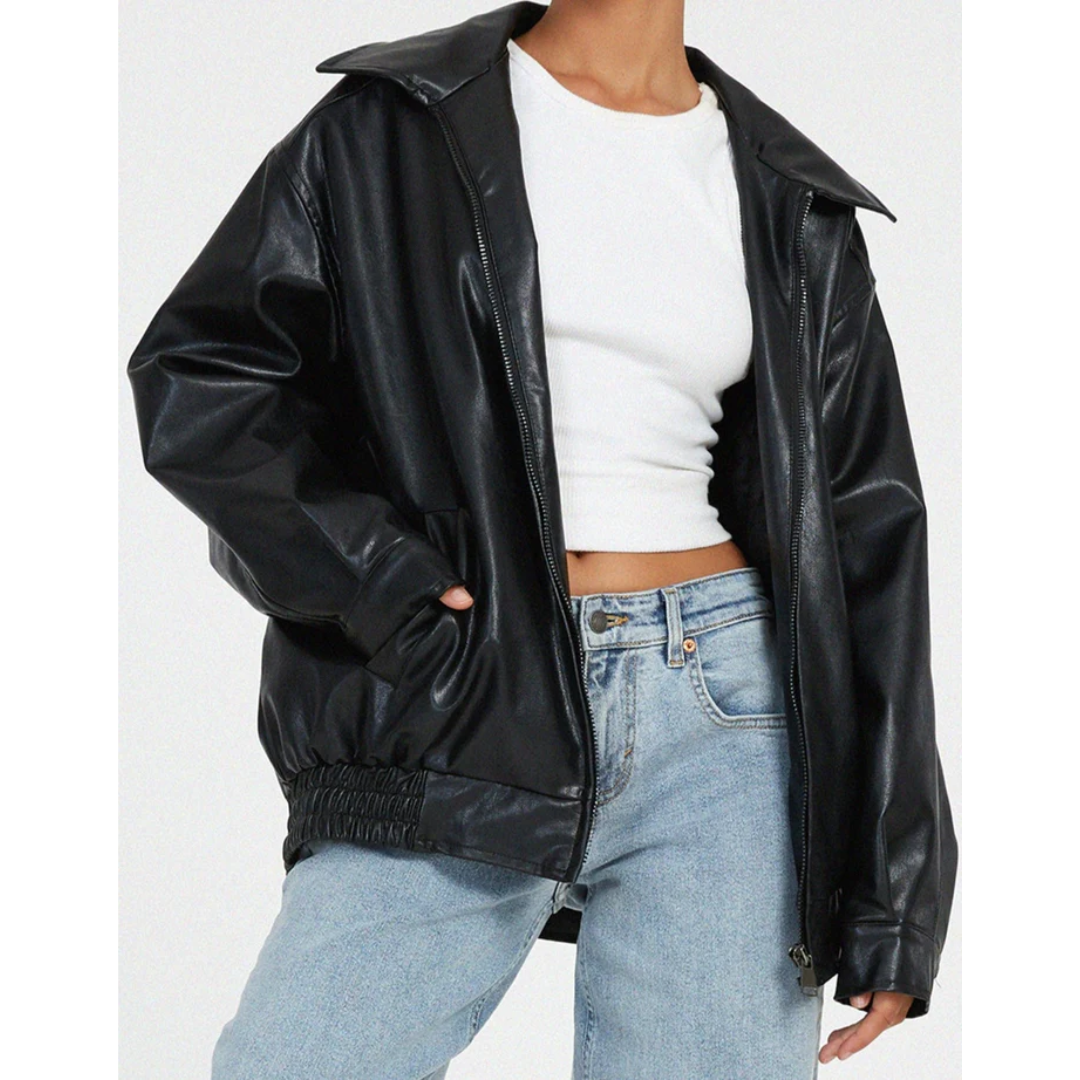 Streetwave Oversized Bomber Jacket For Women With Classic Style And Relaxed Fit Casual Everyday Wear
