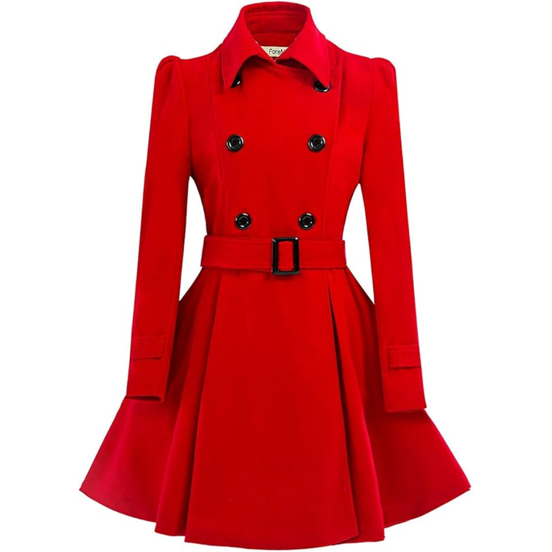 Street-Wave Wool Peacoat Belted Mid Length Coat With Classic Lapel For Women Stylish Spring Wardrobe Essential