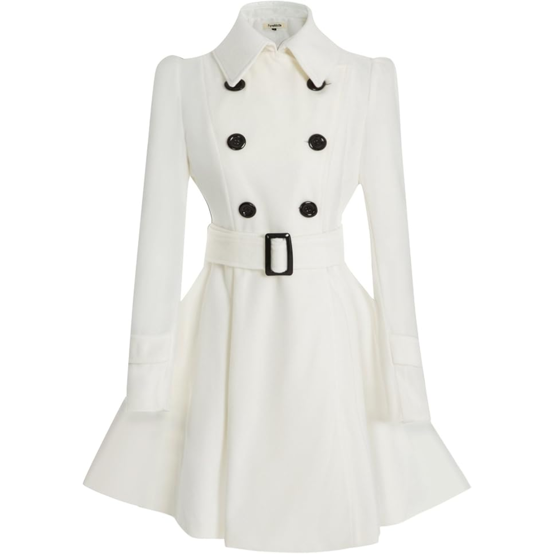 Street-Wave Wool Peacoat Belted Mid Length Coat With Classic Lapel For Women Stylish Spring Wardrobe Essential