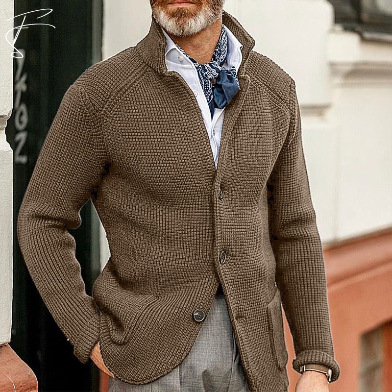 Pierre Cotton Structured Knit Cardigan for Men Premium Comfort and Versatile Style