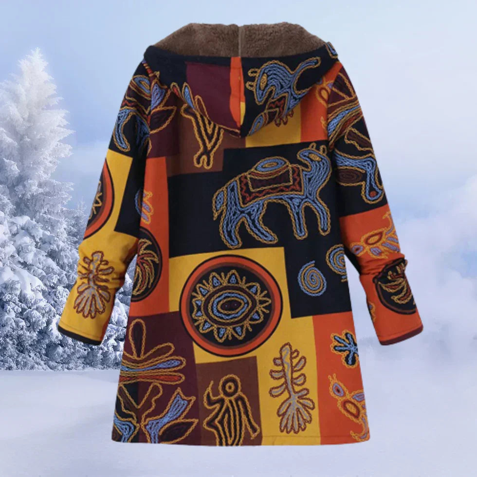 Streetwave Women Floral Parka Coat With Plush Fleece Lining Cozy Warm Winter Outerwear