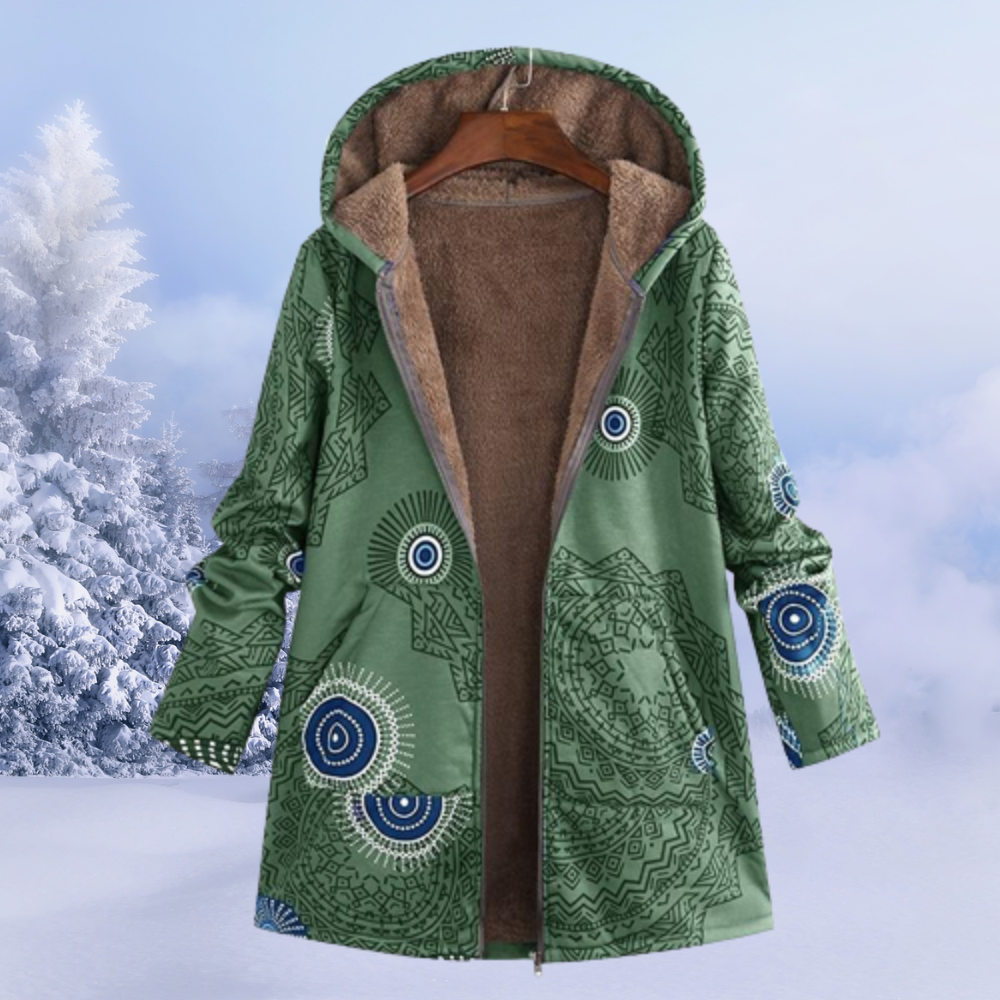 Streetwave Ivy Floral Hooded Winter Coat For Women Cozy Warmth Stylish Everyday Outerwear