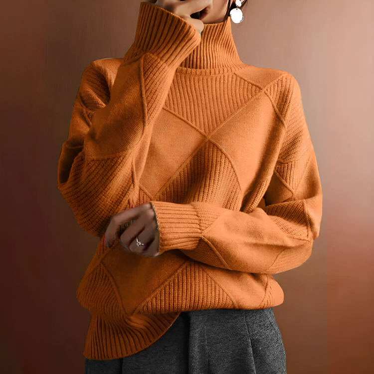 Street-wave Cozy Knit Turtleneck Pullover For Women